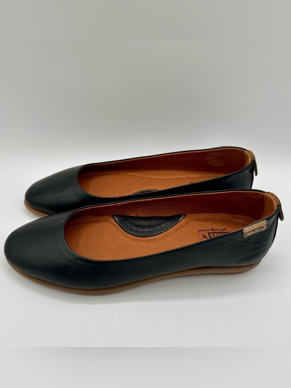 Pikolinos Cullera Flats Women’s Size 6.5 - 7 EU 37 Black Calfskin Leather